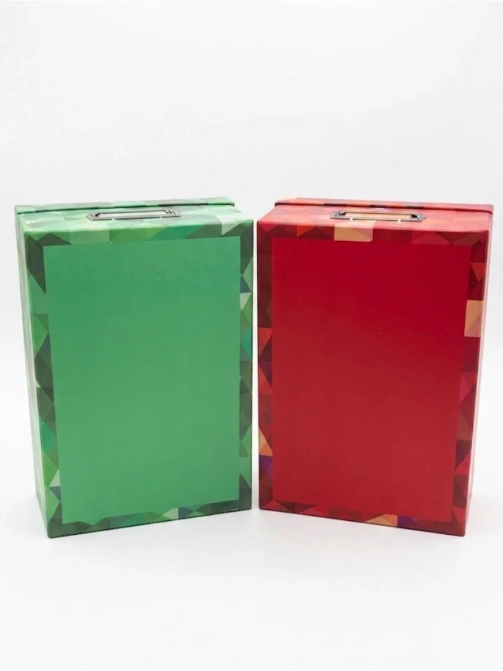 Geometric Storage Boxes - Green & Red